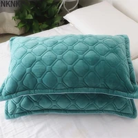 2pcs crystal velvet pillowcase solid color winter warm pillow cases decor home pillow covers bedding