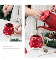 creative christmas tree ceramic mug coffee tea cup pottery drinkware tableware multi color new year decorative living room mug