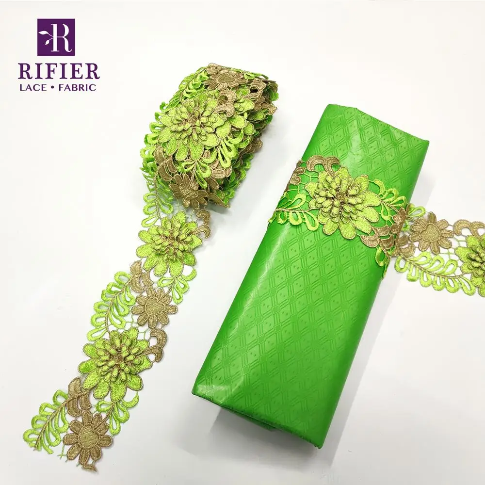 

5+5 Yards Embroidered Lace Ribbon Tape 2021 Top Quality Bazin Riche Fabric Indian Women Sewing Clothing Rhinestones Lace Fabrics