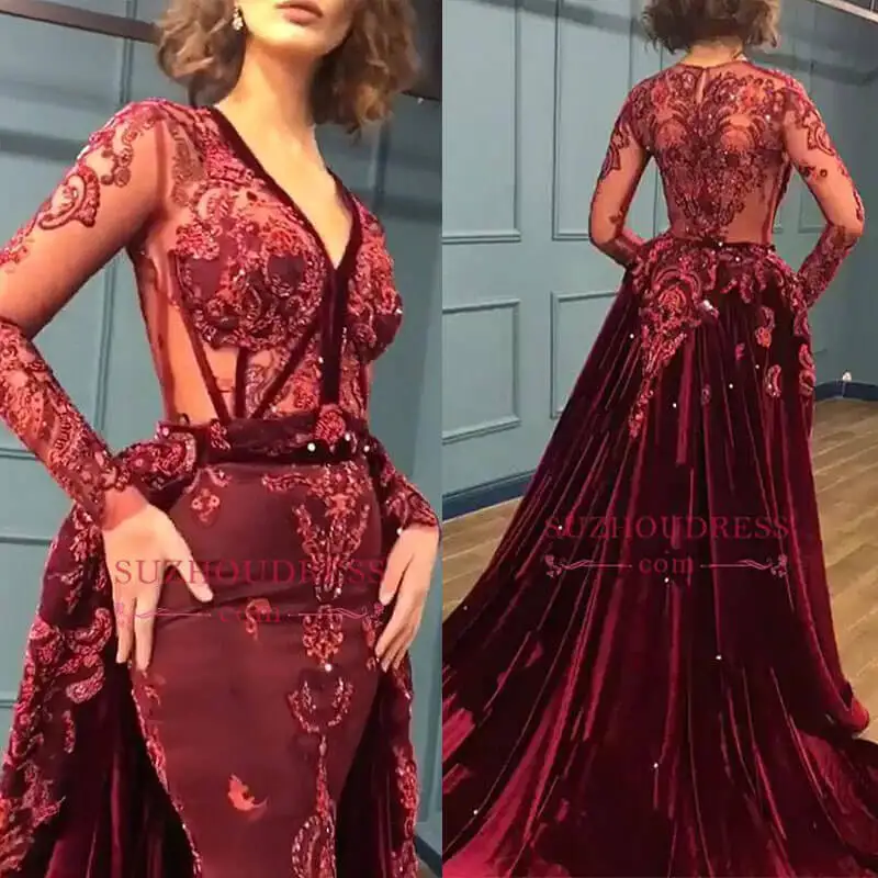 Женское кружевное вечернее платье с юбкой годе Красное длинное со съемным