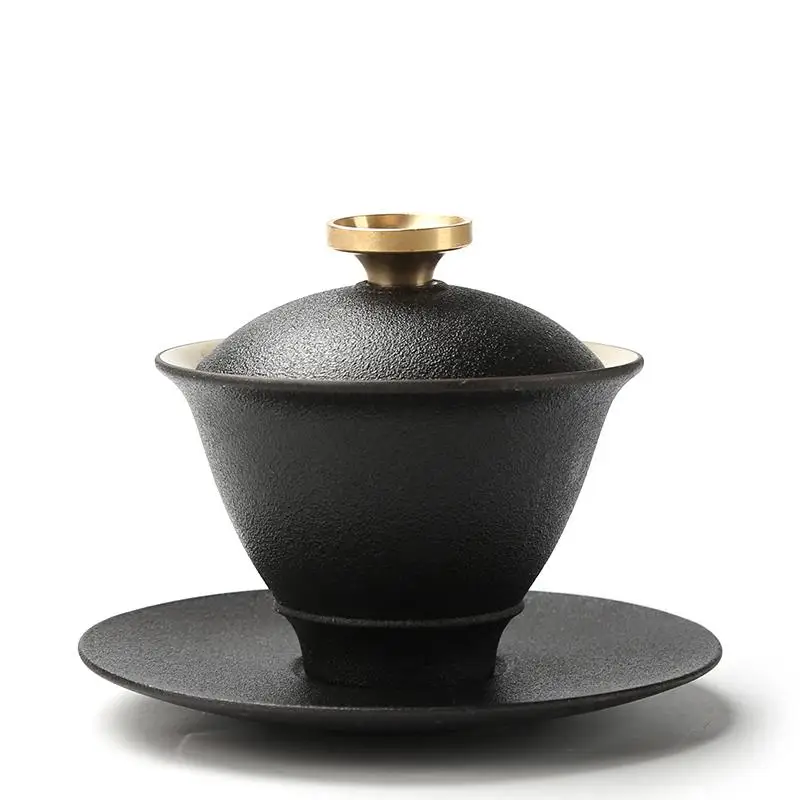 

Black porcelain handmade tea bowl ceramic drinking cups