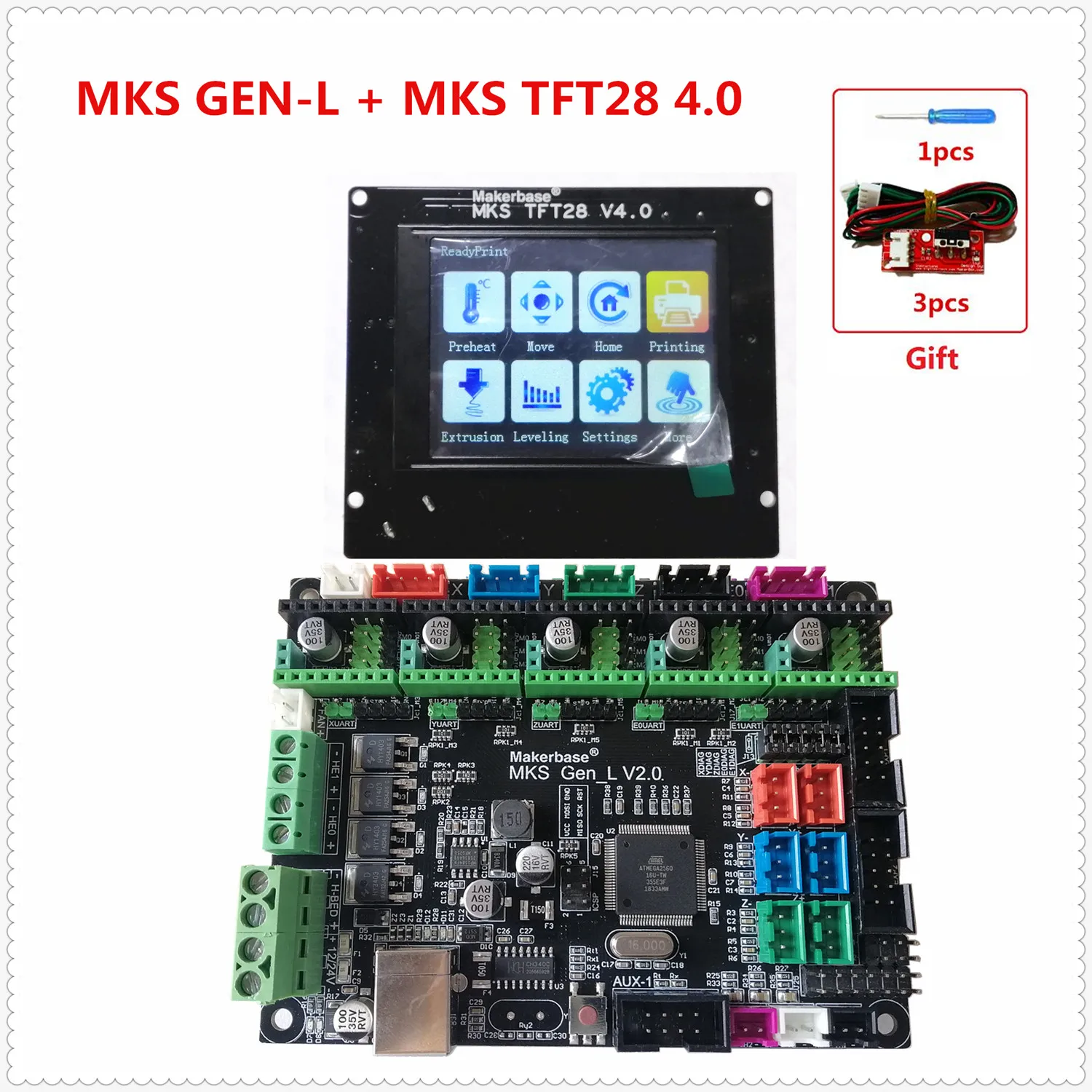 MKS GEN L V2.0 + TFT28 LCD V4.0 minipanel сенсорный дисплей дешевые 3D принт школьные наборы