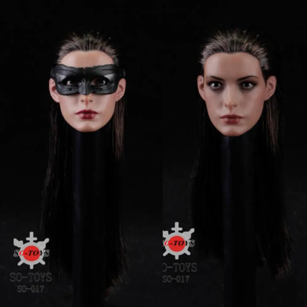 

1/6 Scale SO-017 Female Girl Woman Lady Head Carving Model Anne Hathaway Cat woman Head Sculpt Fit for 12'' Action Figure Body