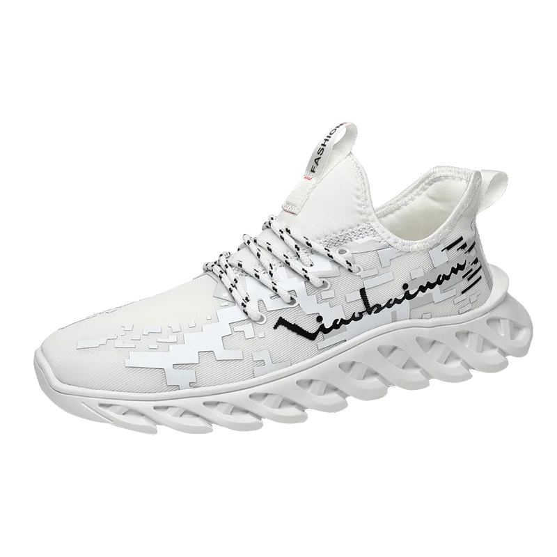 

2021 Autumn Men's Shoes Sneakers Lace-Up Mixed Colors Cross-tied Shallow Round Toe Low Heels Air Mesh All-match Platform Shoes