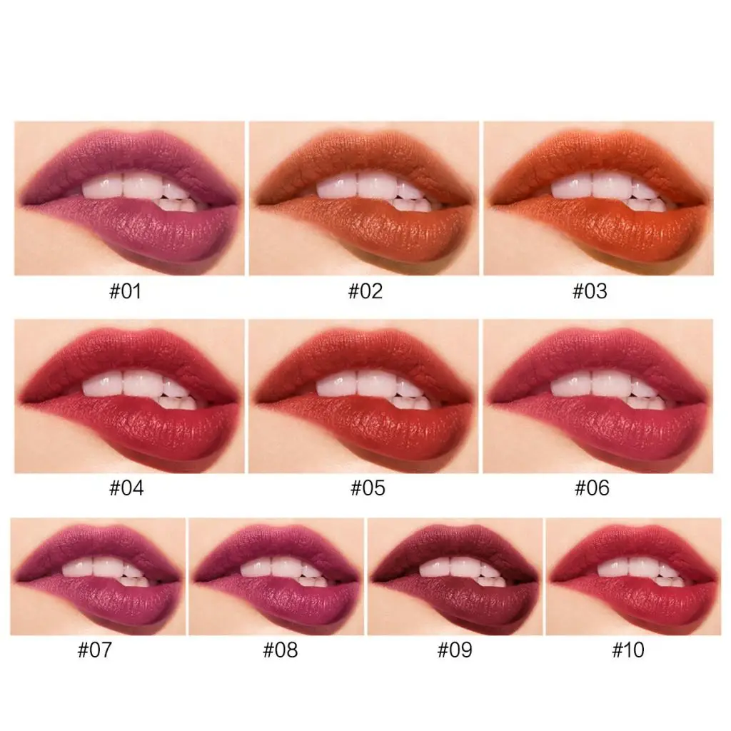 

10 Colors Velvet Matte Lip Gloss Set Makeup Cosmetic Long-lasting Lip Tint