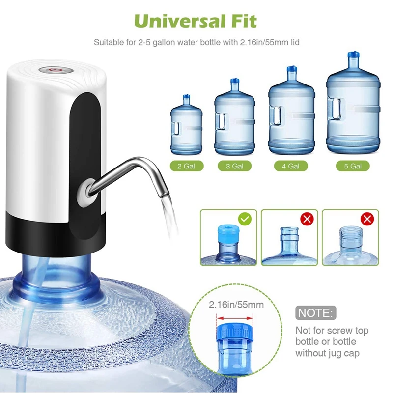

Top Sale USB Water Dispenser Pump Bottle Automatic 5 Gallon Universal Electric Switch New