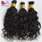 Короткие свободные волнистые индийские человеческие волосы оптом для плетения, объемные человеческие волосы для наращивания, без уточка, Remy человеческие волосы для плетения 123 шт.лот