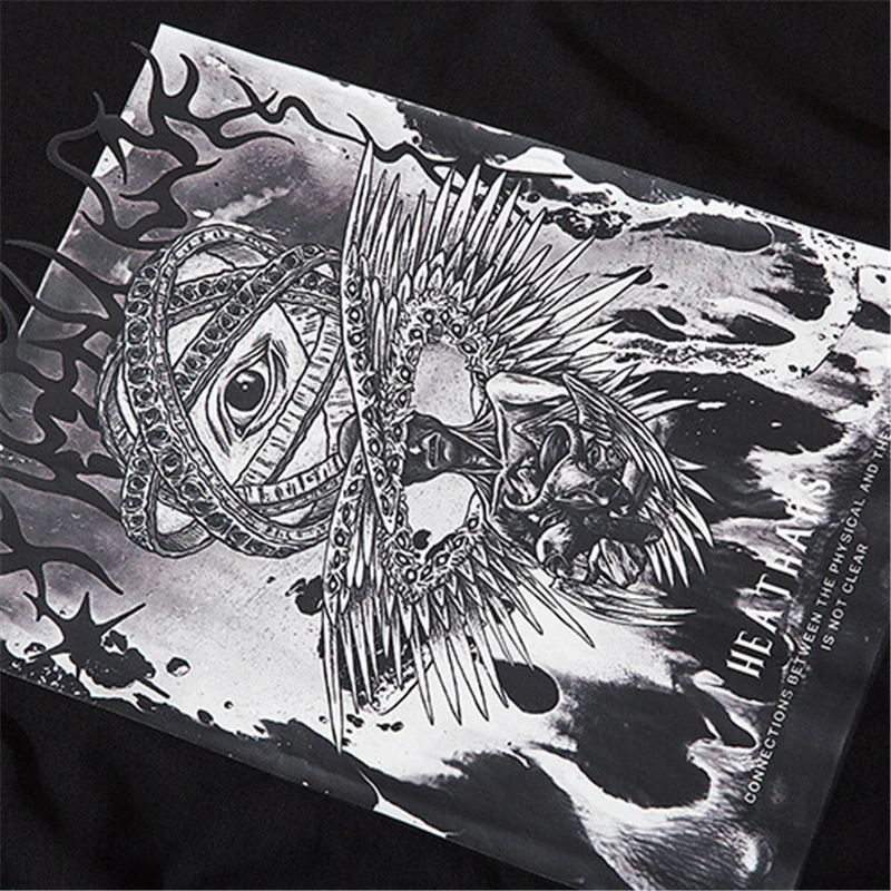 

2021 Streetwear T-shirt Hip Hop Devil Printed T-shirt Short Sleeve Harajuku Cotton Casual Loose Tops Tees Shirts WY496