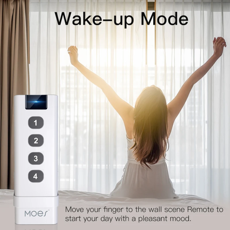 

ZigBee Smart Scene Switch 4 Gang Remote Portable Tuya Zigbee Hub Required For Smart Home Automation Scenario With Alexa Google