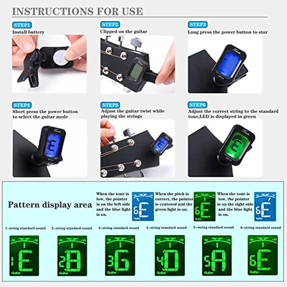 

60PCS Guitar Accessories Kit Including Guitar Picks Tuner Acoustic Guitar Strings 3 in 1 String Winder Bridge Pins ASD88