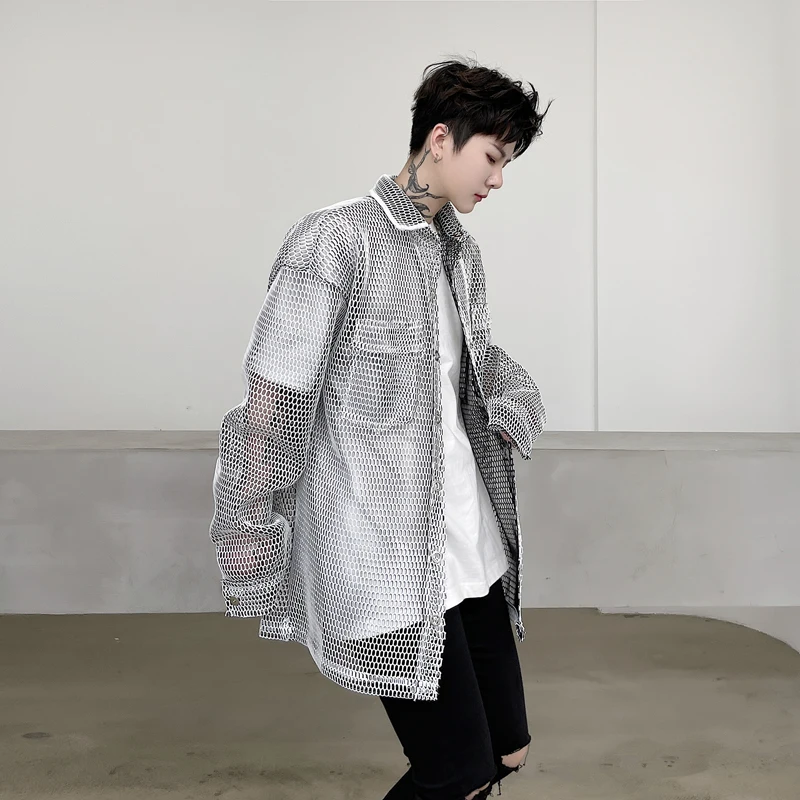 Куртка мужская сетчатая в стиле хип хоп корейский стиль защита от солнца с