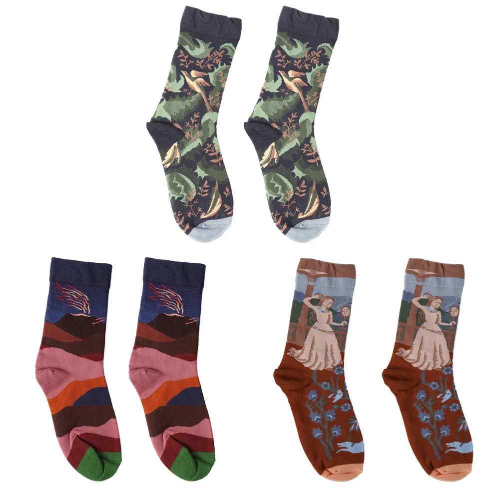 

Funny Abstract Print Cotton Soft Long Socks Cute Comfortable Women Knee Highs Mid-calf Length Socks for Autumn Winter