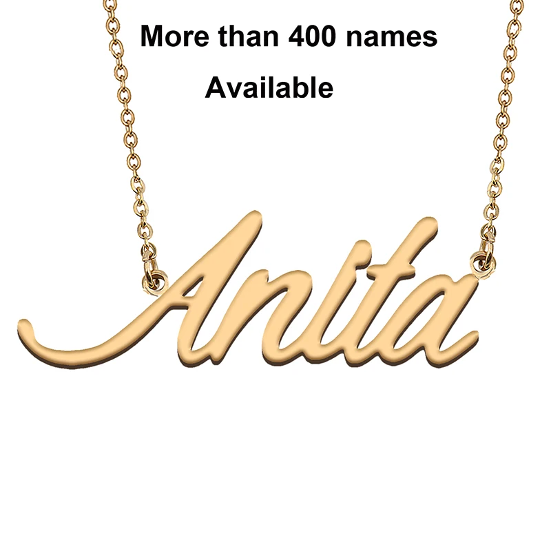 

Cursive Initial Letters Name Necklace for Anita Birthday Party Christmas New Year Graduation Wedding Valentine Day Gift