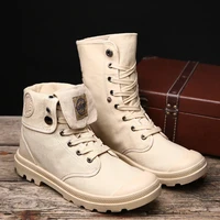 2020 spring and autumn new large size mens retro martin boots high top canvas shoes trend fashion wild mens overalls boots