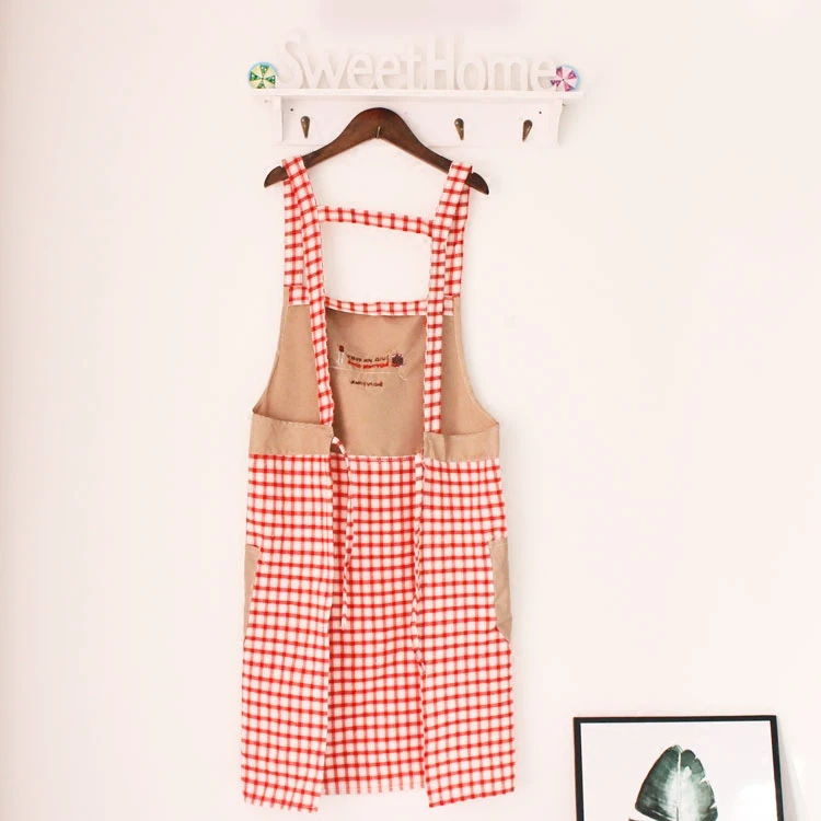 Милый хлопковый фартук в Корейском стиле модные женские хлопковые Рабочие