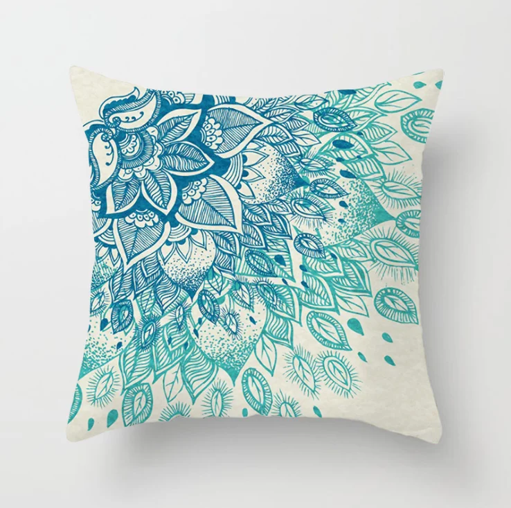 7 1 шт. с рисунком мандалы синий полиэстер Подушка Чехлы на декоративные подушки Геометрическая Подушка декоративная подушка для дома чехол для автомобиля диван - Цвет: 7