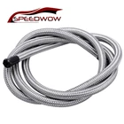 SPEEDWOW AN3 AN4 AN6 AN8 AN10 1 м PTFE Масляный шланг из нержавеющей стали с оплеткой PTFE тормозной топливный шланг Труба масляный радиатор трубка серебро