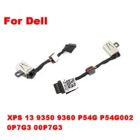 free shipping 1 10pcs for dell xps 13 9343 9350 9360 dc power lnput jack with cable 0p7g3 00p7g3 power interface with