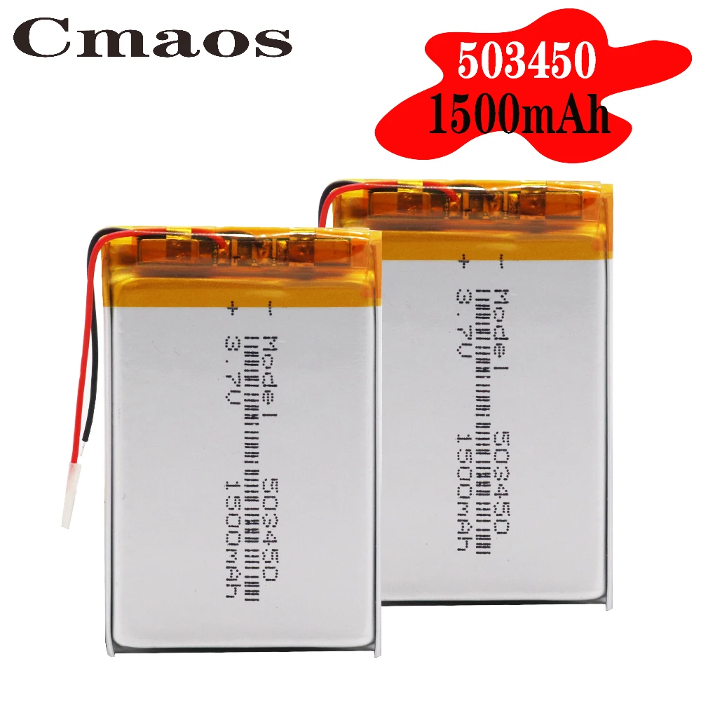 Литий-полимерный перезаряжаемый аккумулятор 1500 мАч литий-ионный Lipo 3 7 в 503450 053450