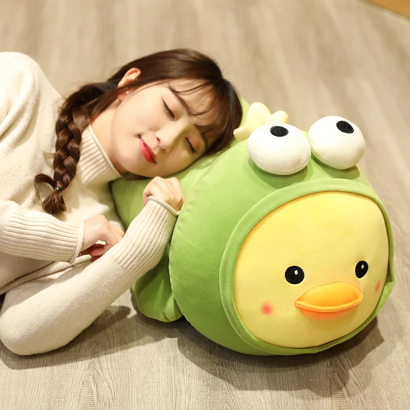 Лидер продаж милая Лежащая утка желтая лягушка мягкие хлопковые плюшевые