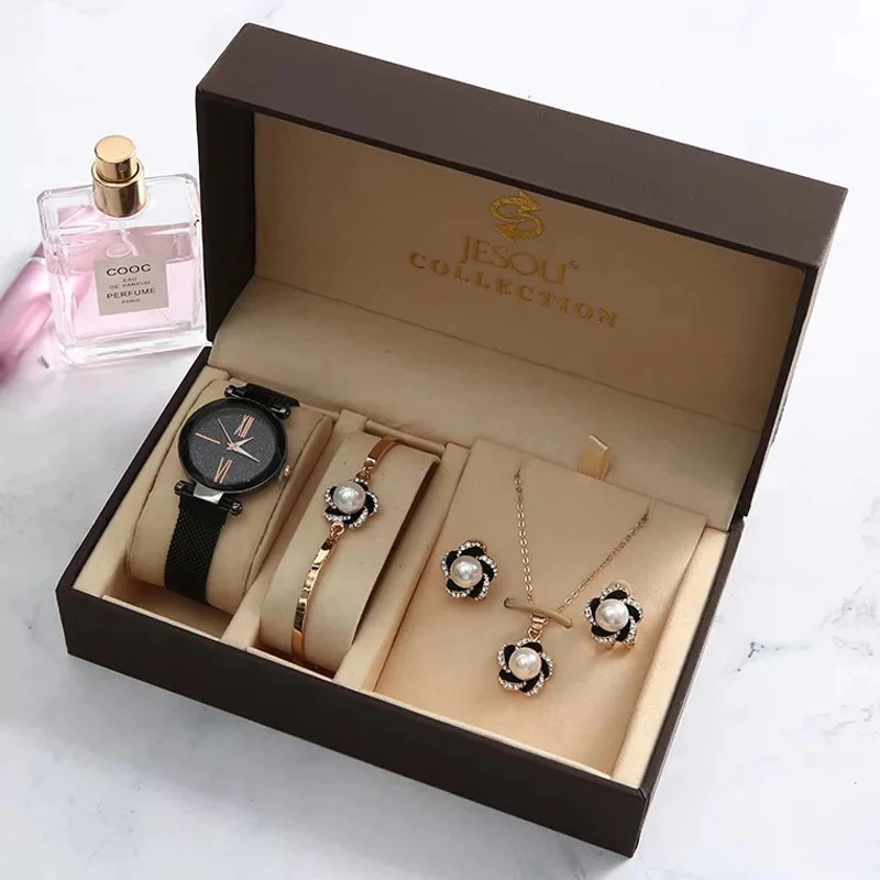 Новинка Модный комплект женских часов роскошные серьги с бриллиантами из