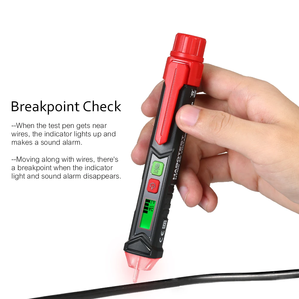 HABOTEST Напряжение тестер Портативный Бесконтактный переменного ручка в форме V ~