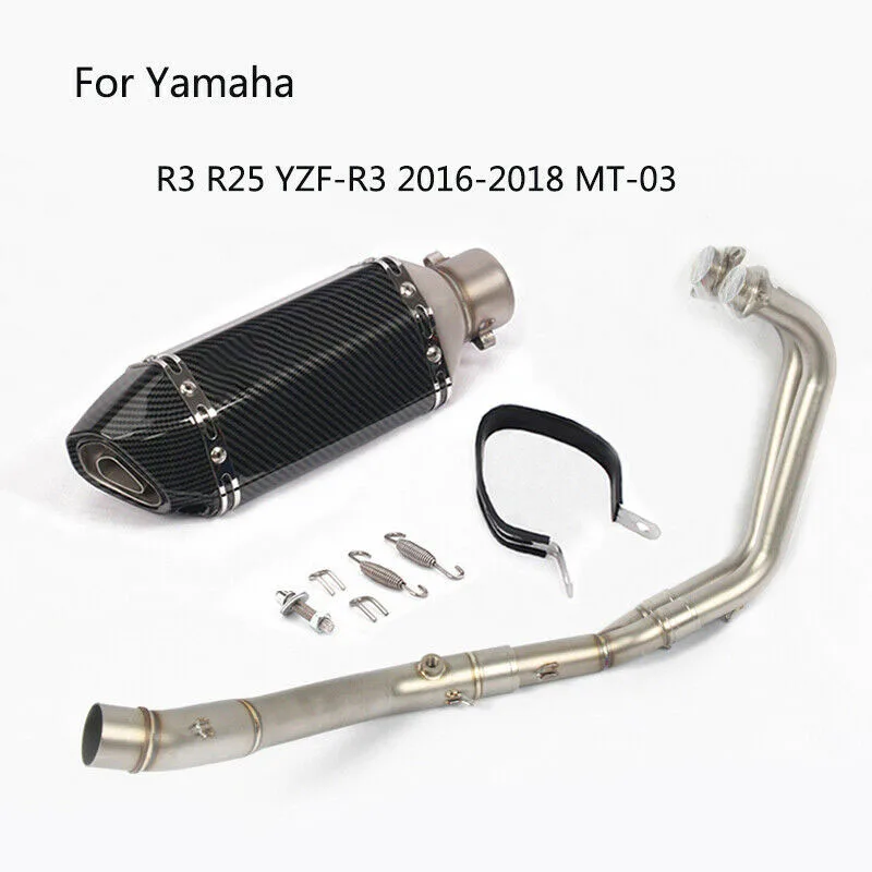

Для Yamaha R3 YZF-R3 R25 MT03 MT-03 выхлопная система мотоцикла глушитель выхлопной трубы спереди заголовка Mid трубы ссылку слипоны Escape 51 мм