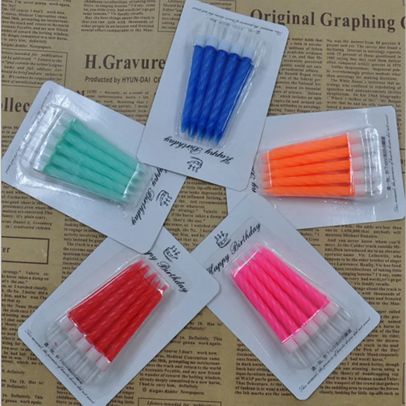 1 Набор = 10 шт нитки цвета свечи на день рождения с подставкой для торта вечерние