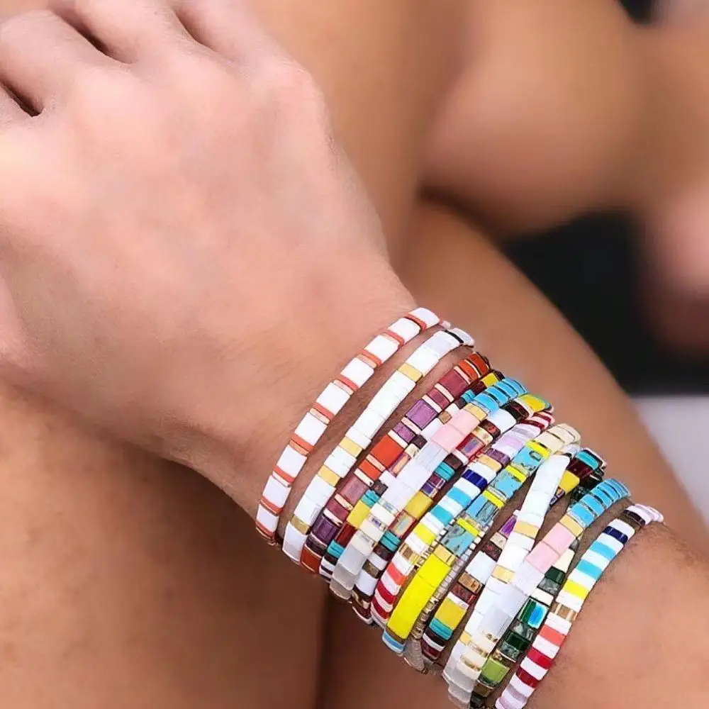 Go2boho браслеты для женщин MIYUKI Tila бусины браслет Летний пляж Радуга ювелирные изделия Pulseira Mujer Moda подарок для девочек