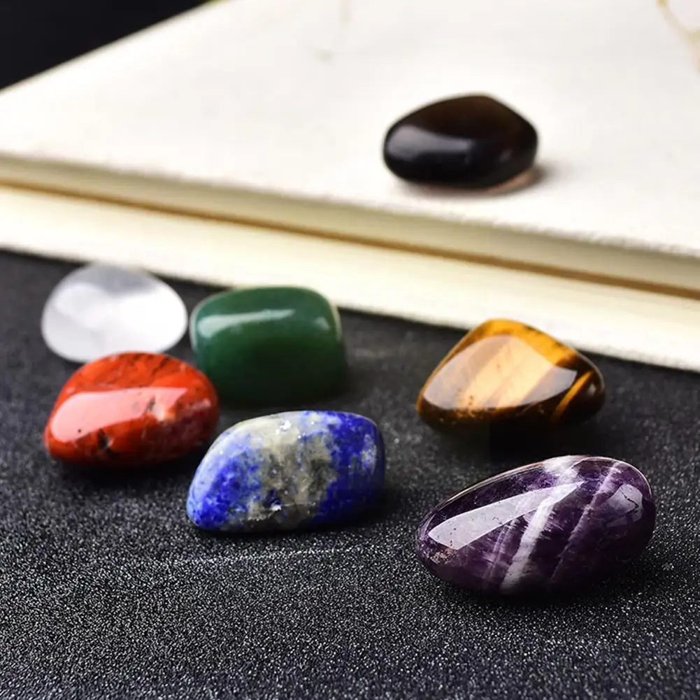 

7pcs Natural Crystal Quartz Mineral Healing Stone Decoration Set Healing Shui Reik Stone Chakra Decoration Feng Home E5t8