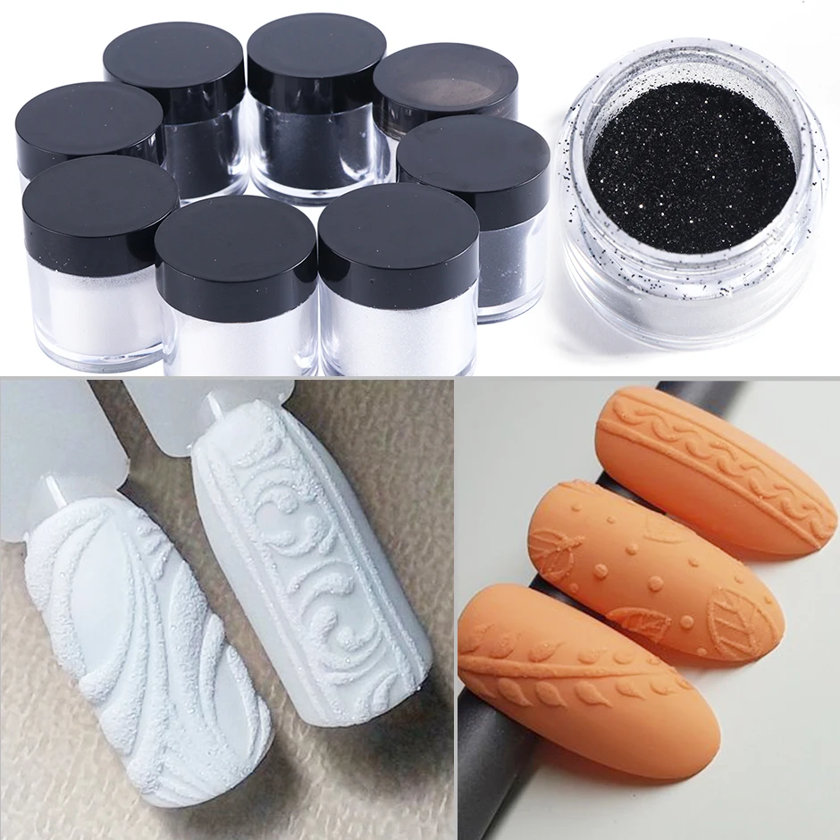 

2021 Black White Sugar Nail Powder Holographic Candy Shinning Acrylic Nail Glitter Dust DIY Rub Pigment Gel Nail Decoration