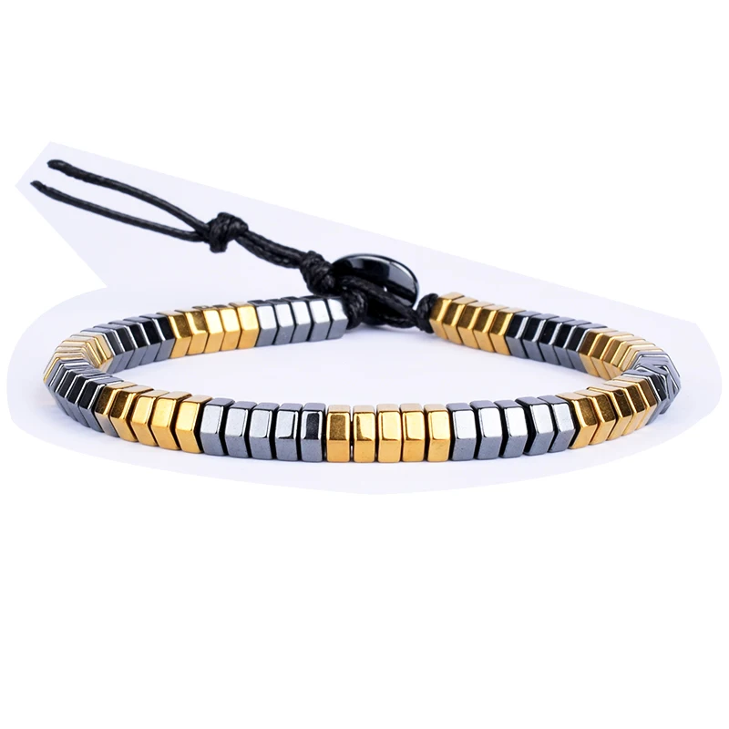 

Fashion Natural Hematite Bracelets Men Weight Loss No Magnetic Therapy Bracelets for Women Stretch Health Care Bracelet Jewelry