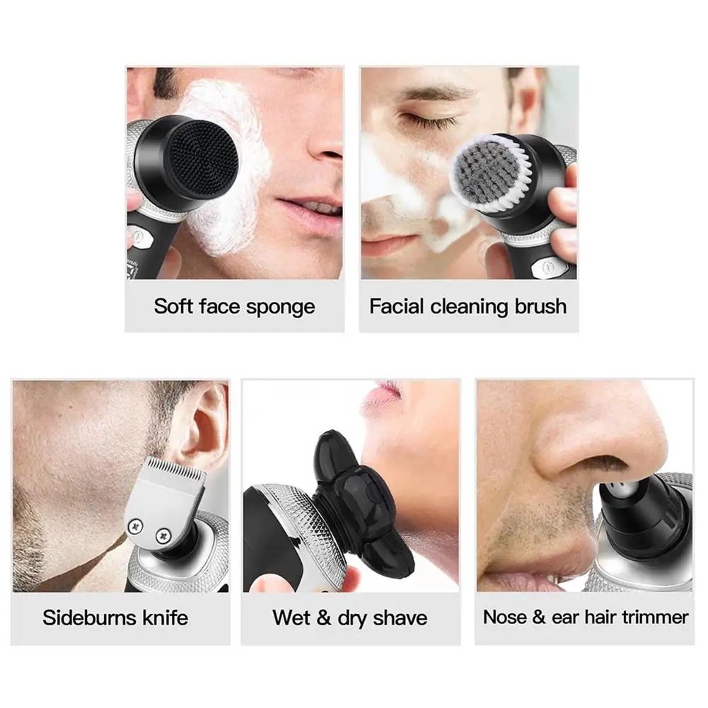 

Men's Electric Shaver USB Charging 5-in-1 Multi-Function Razor Floating Electric Razor Portable Razor Facial Hair Trimmer