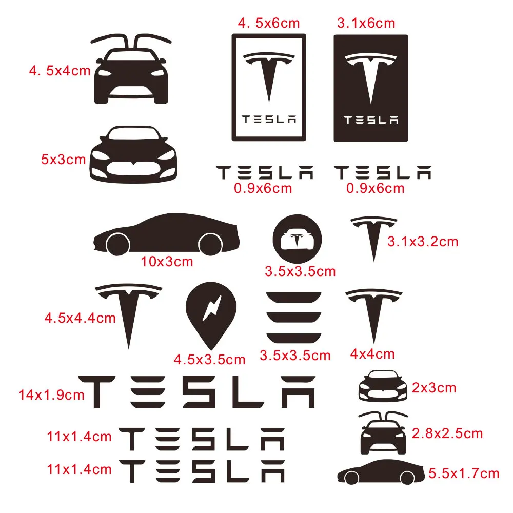 

27CM X 23CM for Tesla Decals Graphics Stickers Logo TM3 TMX TMS Car Decal Car Sticker Car Accessories KK Vinyl