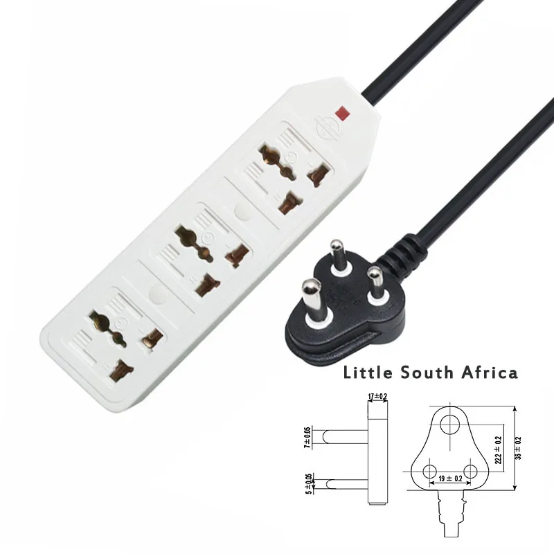 Little south africa Новые путешествия адаптер Eu Us Au штепсельная розетка стандарта Великобритании Универсальный адаптер переменного тока в постоянный ток на выходе Мощность полосы Многофункциональность удлинитель 0,5/1/1,5/2/3/5 м кабель - Цвет: Little south africa