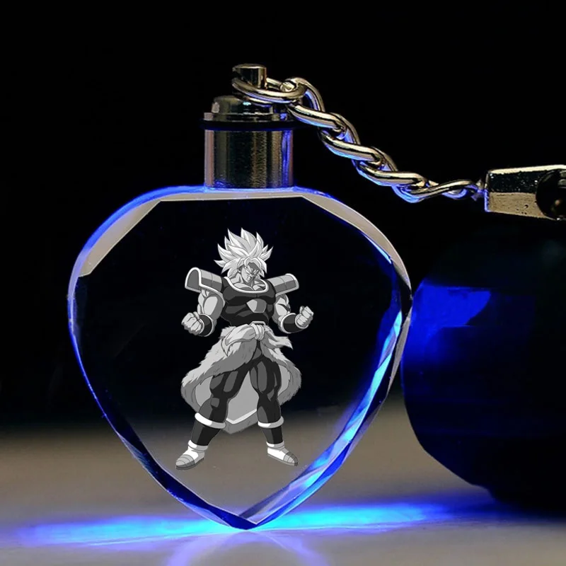 Аниме Dragon Ball брелок Сон Гоку Мастер Роши Тянь Шинхан куририн Вегета в форме сердца кристалл брелок милый забавный мультфильм - Цвет: 12
