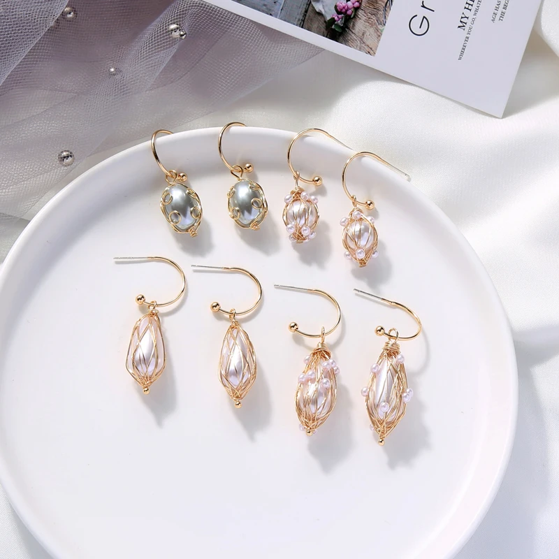 Серьги ручной работы с акриловым жемчугом для женщин подарки фирменный дизайн