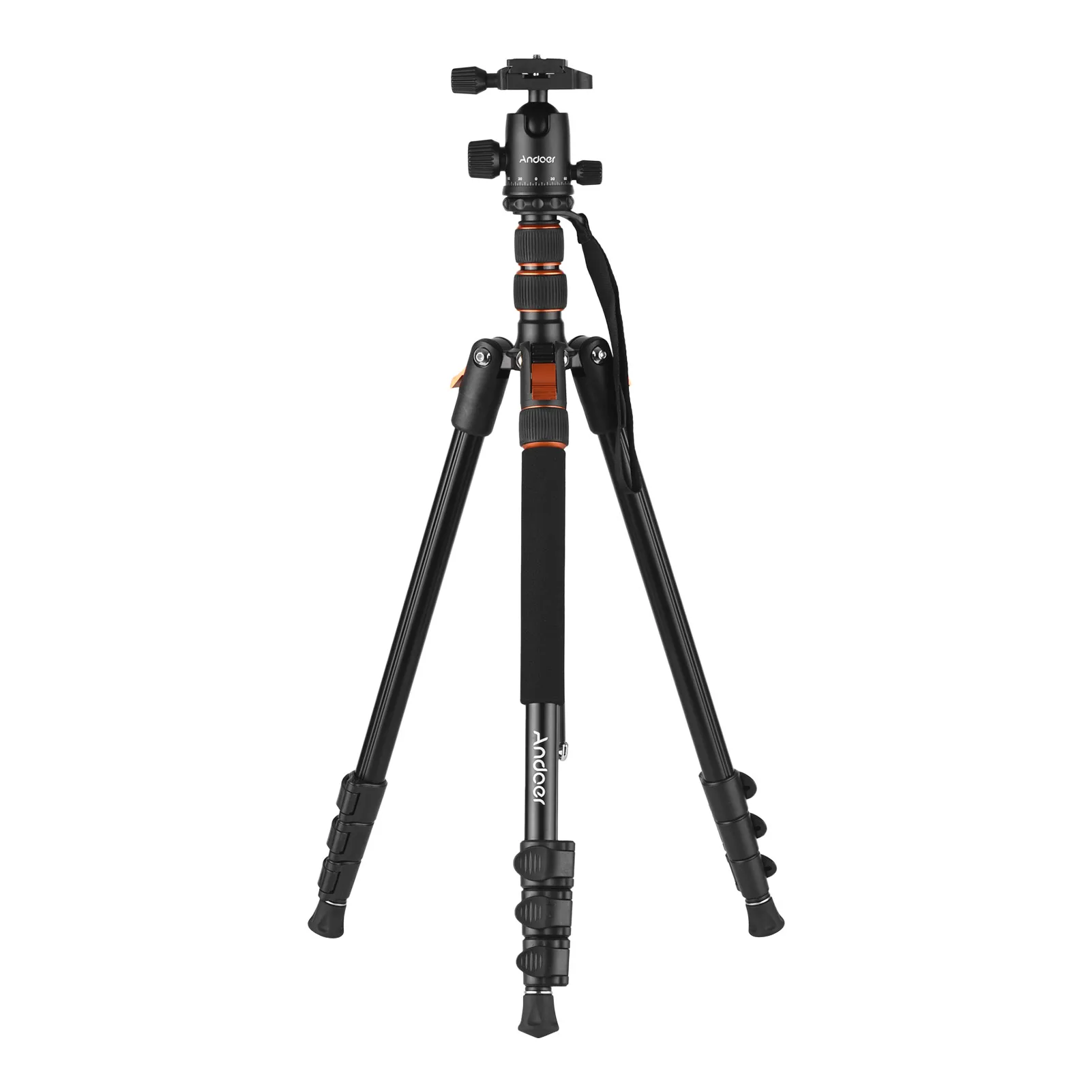 

200cm Andoer 2-in-1 Photography Tripod for phone Monopod Stand Max. Height 5kg Load Aluminium Alloy 360° Rotatable Ball Head