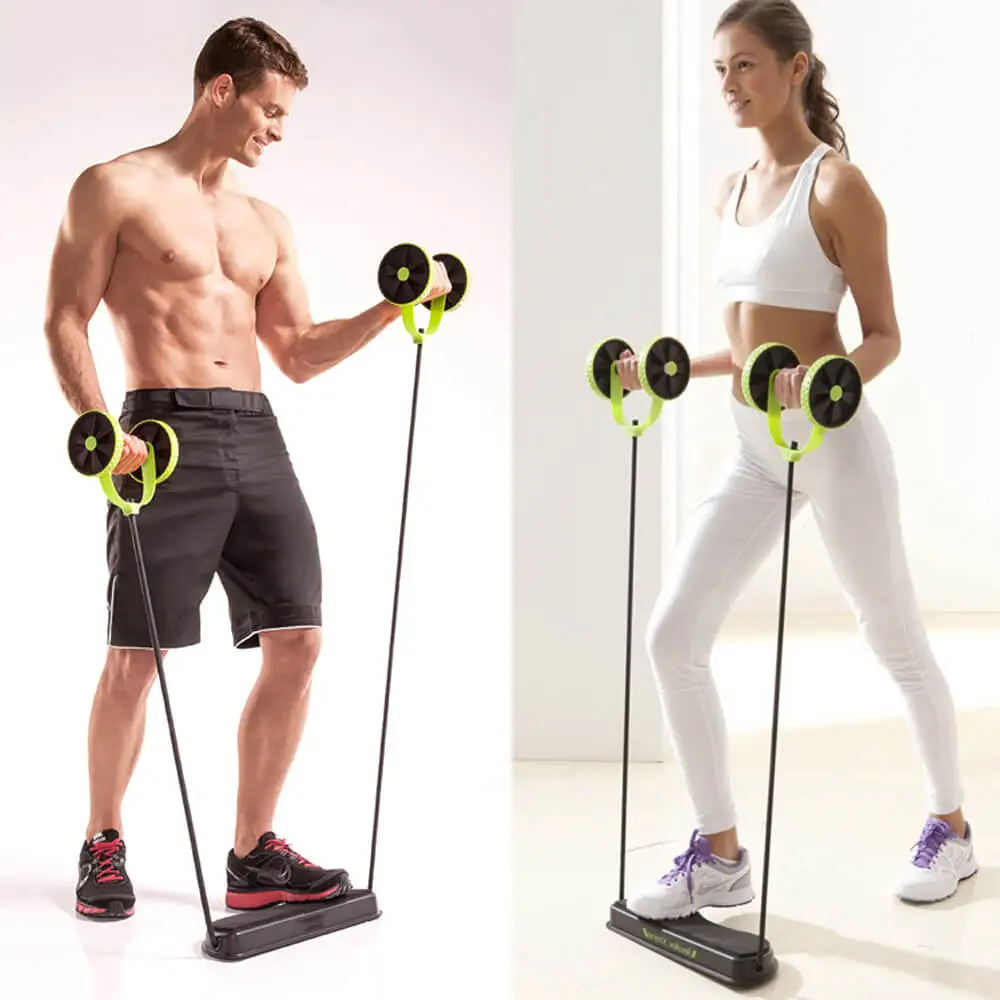 Тренажер для похудения и мышц живота ролик упражнений AB с двойными колесами