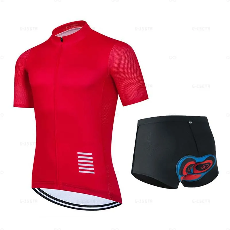 

Мужская велосипедная одежда, красные комплекты велосипедных Джерси с короткими рукавами, быстросохнущая велосипедная куртка, удобное нижн...