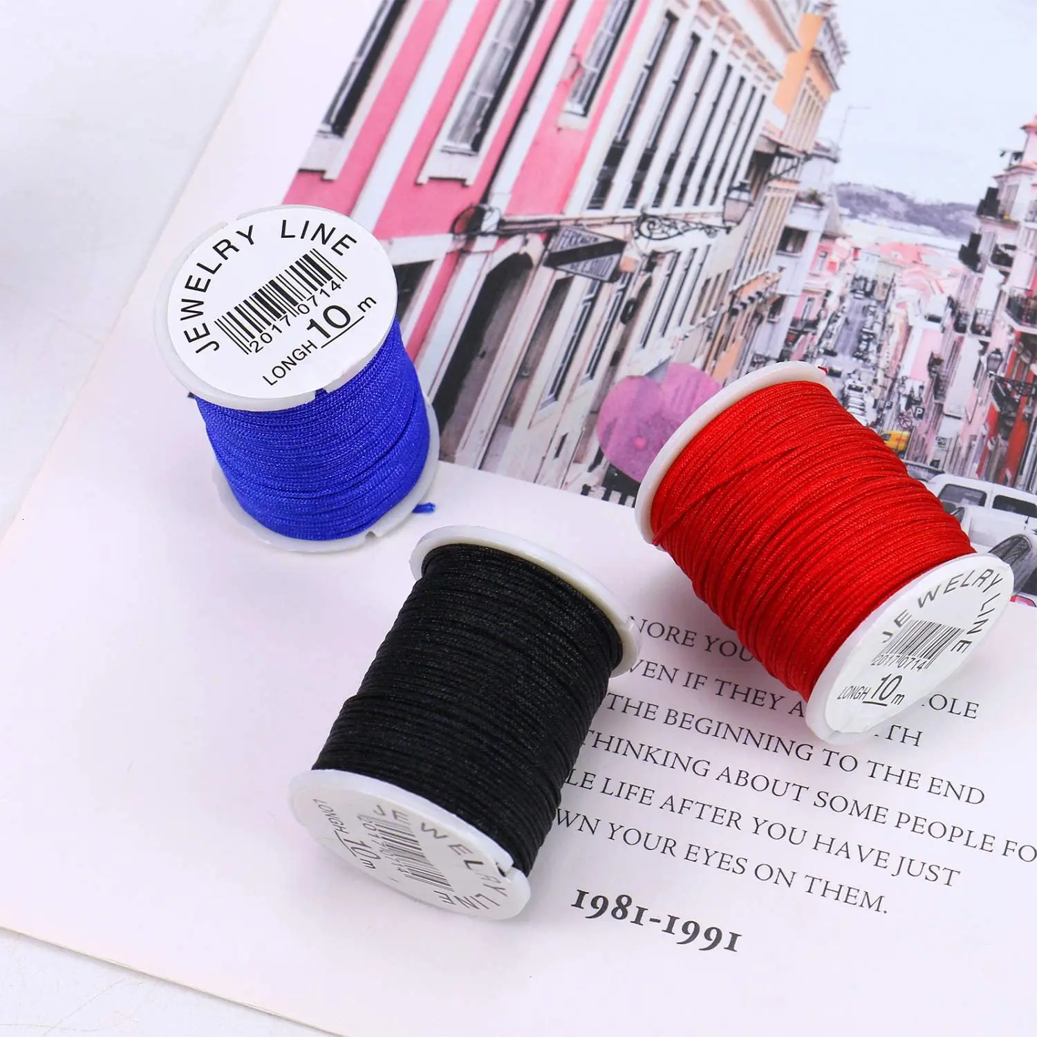 

1 Rolls 1mm Nylon Hand Knitting Cord Elastic String Cord Knotting Cord for Jewelry Making Bracelet Beading Thread