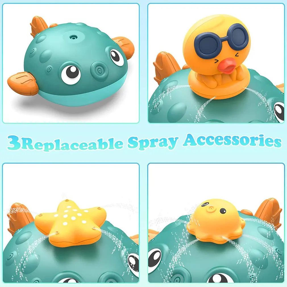 

Kids Electric Bath Toy Water Bathing Fun Pufferfish Spray Toy Water Spray Toy Game Bath Toy For Children