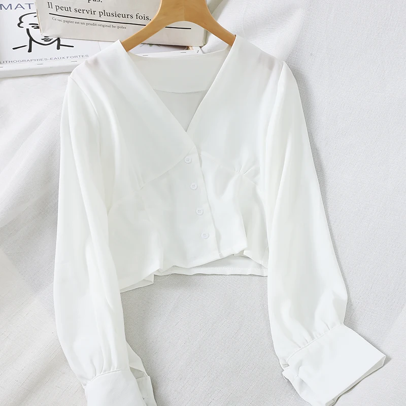 Neploe/Винтажный Лонгслив под змеиную кожу с высокой талией, рубашка для женщин, приталенная плиссированная Студенческая блузка, Женская Осенняя Элегантная блузка 45998