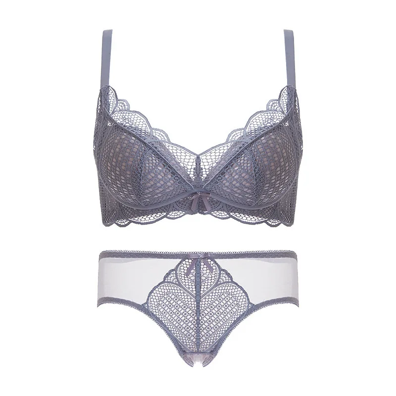 

Lace small bra gathered underwear lady no steel ring thin bra adjustable breast-feeding bra set