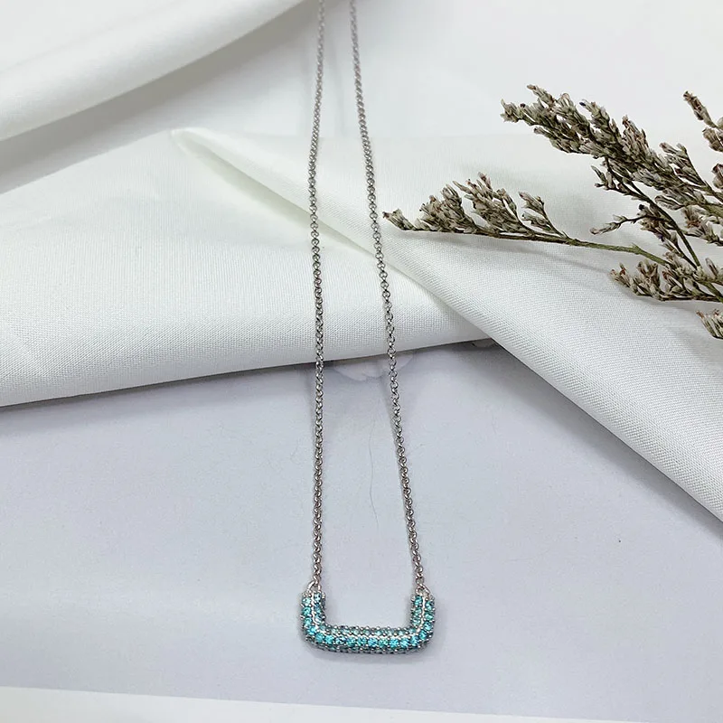 

S925 Sterling Silver Summer New Square Necklace Female Fashion Simple Light Luxury Clavicle Chain Advanced Jewelry Party Gift