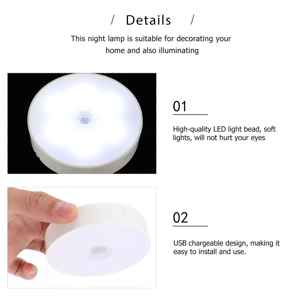 

1pc Home Body Induction Small Night Lamp Home Wall Lamp LED Bedside Light