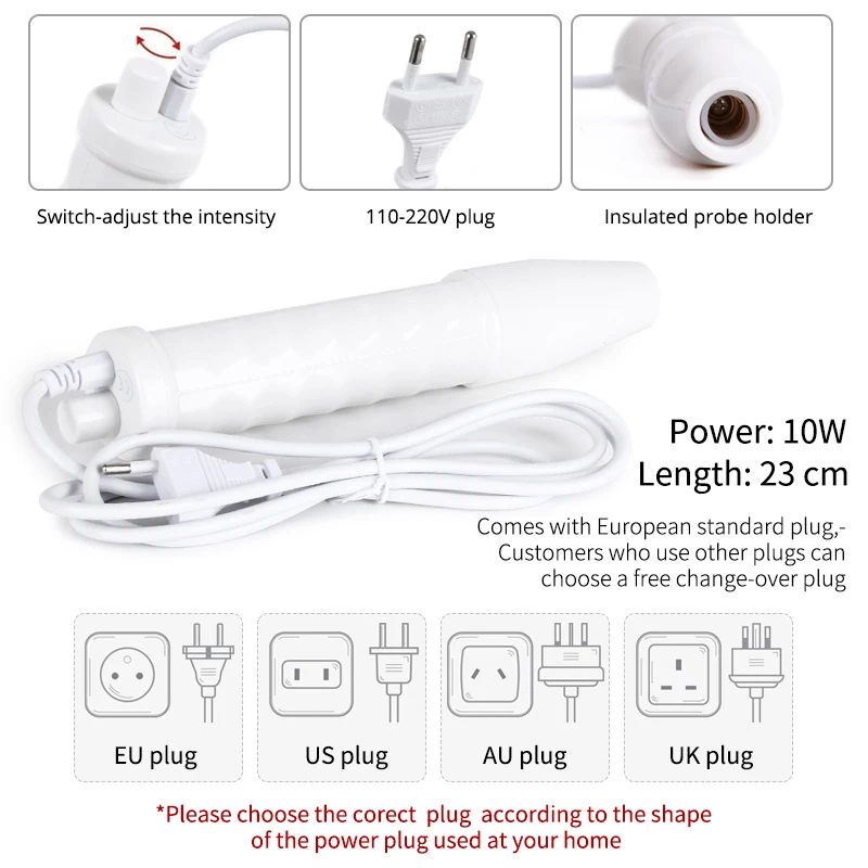 

High Frequency Facial Machine Electrotherapy Wand Glass 4 In1 Neon Anti Aging Wrinkle Removal Acne Skin Beauty Spa Massager