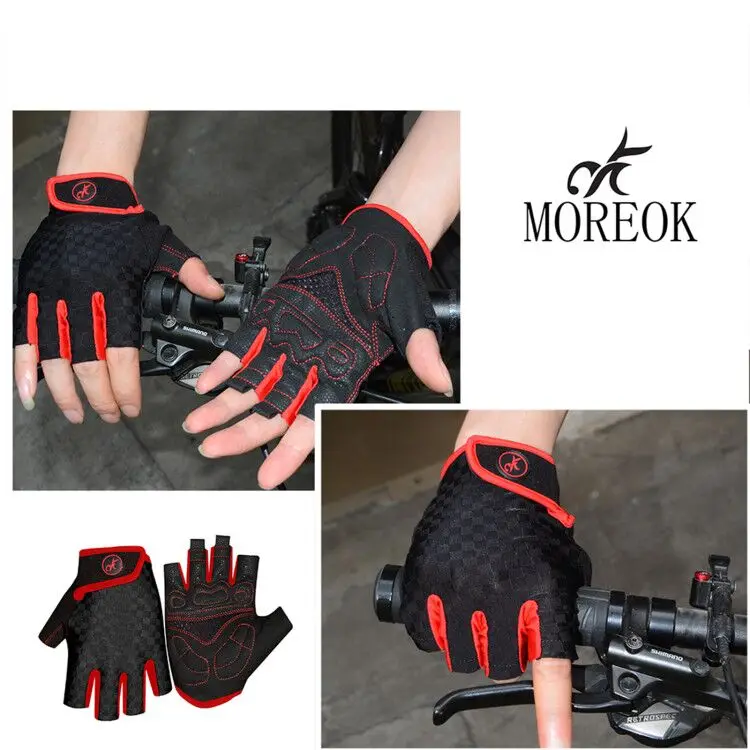 Велосипедные перчатки 5 мм амортизирующие митенки с открытыми пальцами для езды