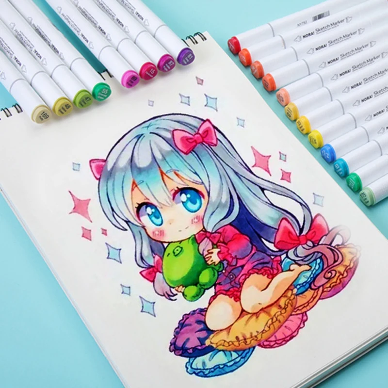 30/40/60 цветов/коробка художественные маркеры тонкий лайнер с двойным наконечником