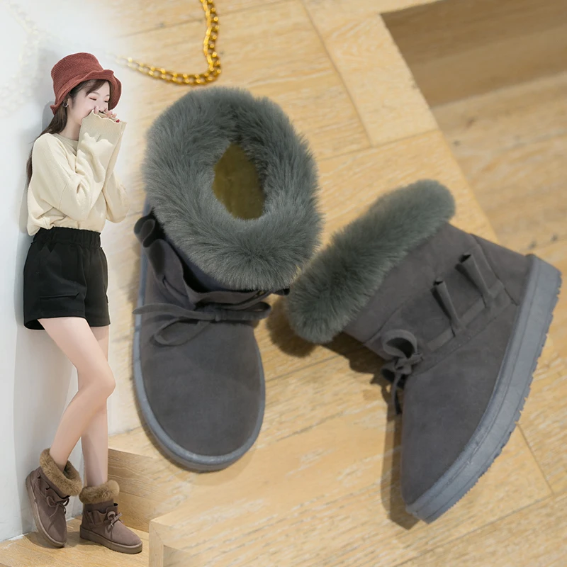 Fujin/женские зимние ботинки Прямая поставка Теплая хлопковая обувь на плоской